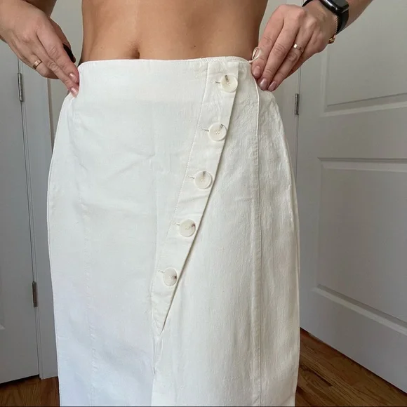 Double Slit button Front ZARA Midi Skirt - Picture 7 of 10